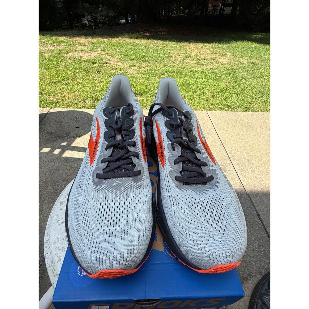 Brooks Ghost Max Running Shoes Gray Black Orange Men’s Size 12.5 NWT - Picture 2 of 7